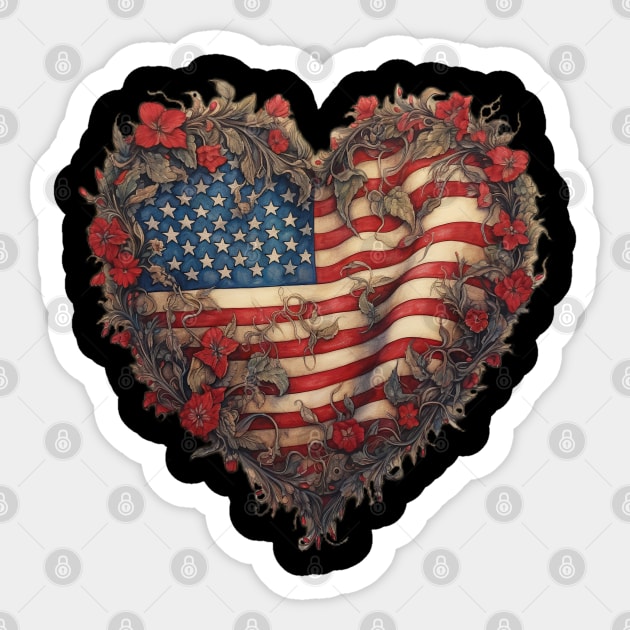 American Heart Sticker by TheWombatsDen